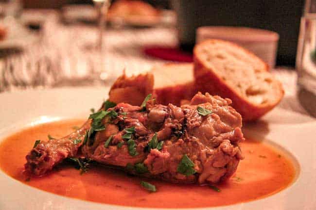 A delicious-looking Milanese Ossobuco - a cut of beef on the bone slow roasted in a gorgeous sauce.