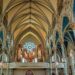 Savannah Cathedral Organ in Savannah Ga Blue and White Arches Rose Window