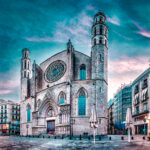 The facade of Santa Maria Del Mer Church in Barcelona