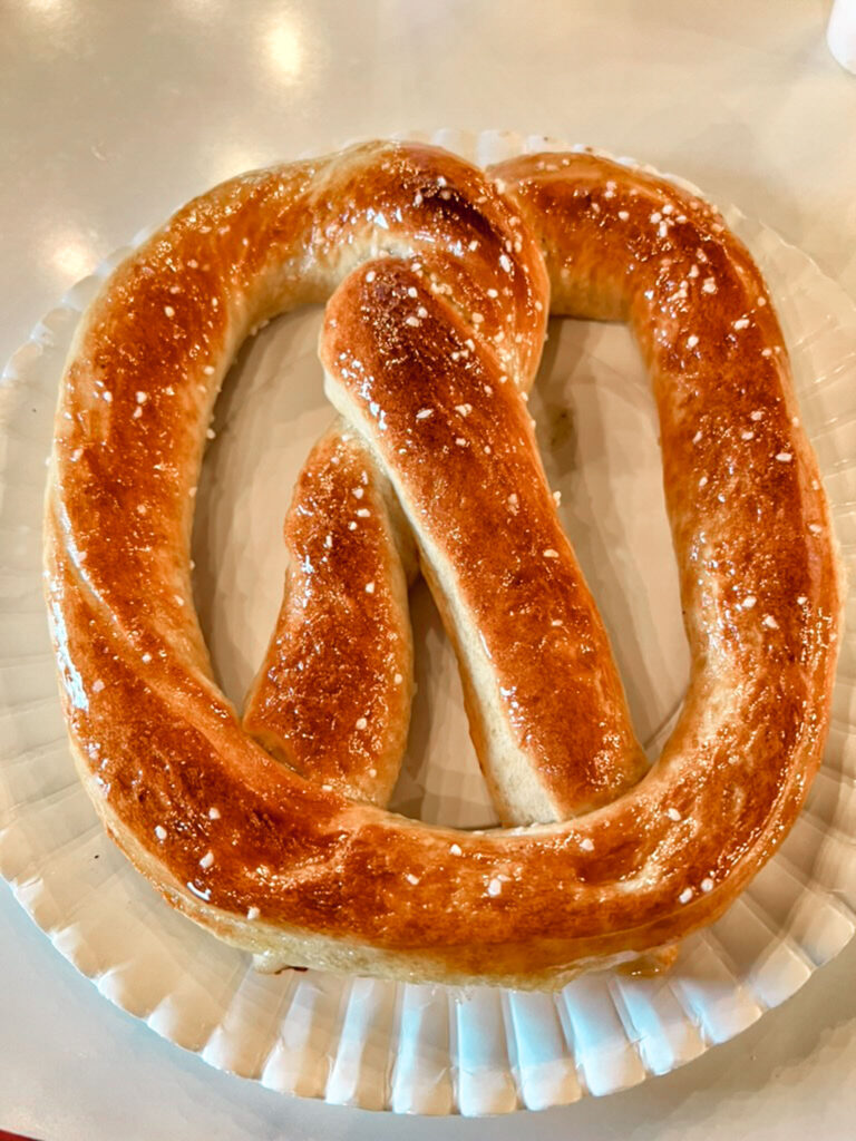 An Amish soft pretzel