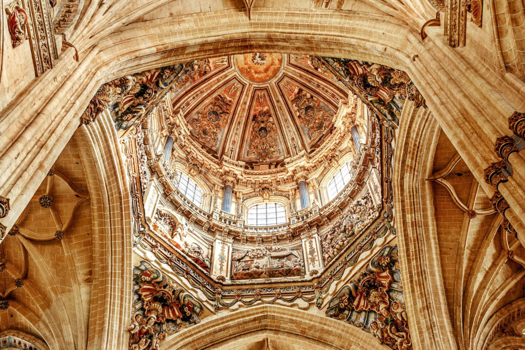 The intricate dome of the Salamanca Cathedral in Spain