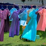 Amish clothing on a line outside of an Amish home. Sightseeing around Amish farms is the best Amish attraction in Illinois.