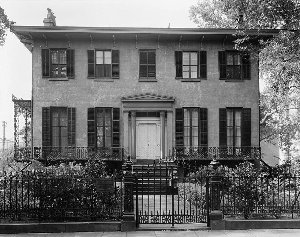 One of the houses within the Juliette Gordon Low Historic House Museum. An historical photograph of her brother’s hosue. 